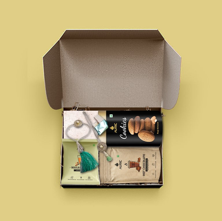 Auric Bhaiya Bhabhi Rakhi Hamper Combo image 2