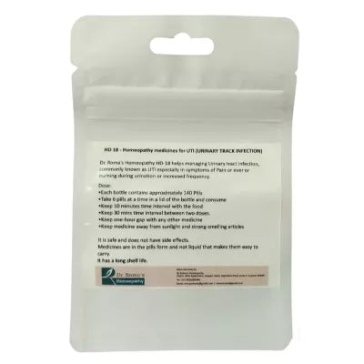 Dr. Romas Homeopathy HD-18 Urinary Infection 2 Bottles of 2 Dram - 16 gms (Each) image 3