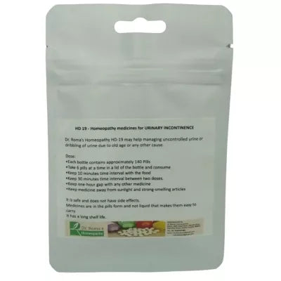Dr. Romas Homeopathy HD-19 Urinary Incontinence 2 Bottles - 16 gms (Each) image 2