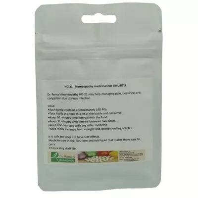 Dr. Romas Homeopathy HD-21 Sinusitis 2 Bottles -16 gms (Each) image 2