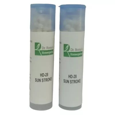 Dr. Romas Homeopathy HD-28 Sun Stroke 2 Bottles - 16 gms (Each) image 2