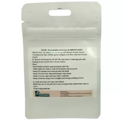 Dr. Romas Homeopathy HD-30 Ulcer In Mouth 2 Bottles - 16 gms (Each) image 3