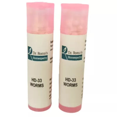 Dr. Romas Homeopathy HD-33 Worms 2 Bottles - 16 gms (Easy) image 2