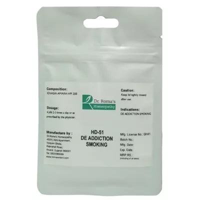 Dr. Romas Homeopathy HD-51 De Addiction Smoking 2 Bottles - 16 gms (Each)