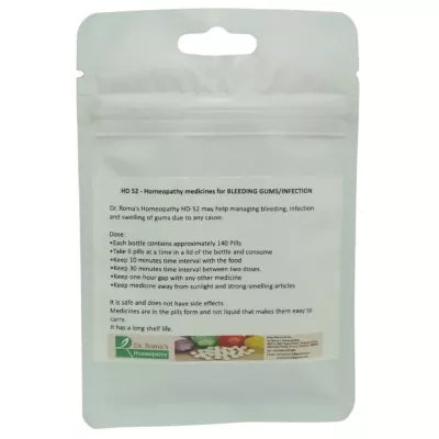 Dr. Romas Homeopathy HD-52 Bleeding Gums/Infection 2 Bottles - 16 gms (Each) image 2