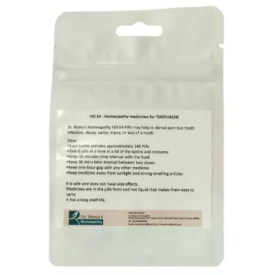 Dr. Romas Homeopathy HD-54 Toothache 2 Bottles - 16 gms (Each) image 2