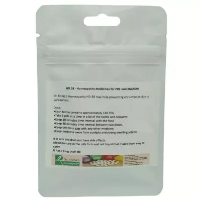 Dr. Romas Homeopathy HD-58 Pre Vaccination 2 Bottles - 16 gms (Each) image 2