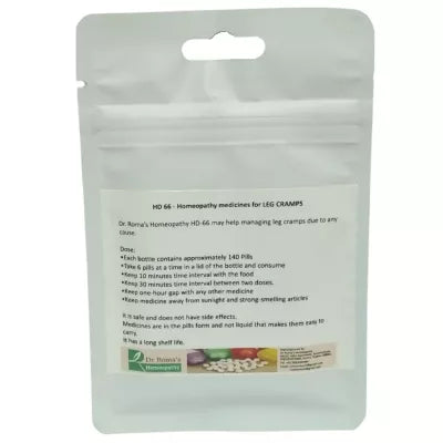 Dr. Romas Homeopathy HD-66 Leg Cramps 2 Bottles - 16 gms (Each) image 3