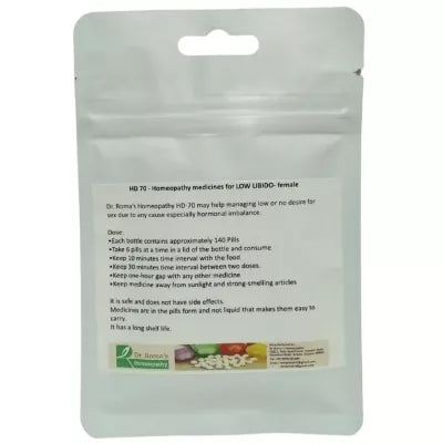 Dr. Romas Homeopathy HD-70 Low Libido- Female 2 Bottles - 16 gms (Each) image 2