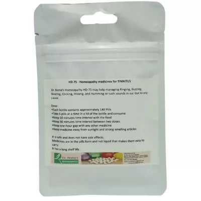 Dr. Romas Homeopathy HD-75 Tinnitus 2 Bottles - 16 gms (Each) image 3