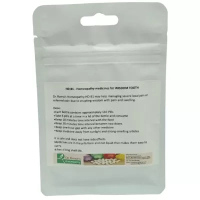 Dr. Romas Homeopathy HD-81 Wisdom Tooth 2 Bottles - 16 gms (Each) image 2