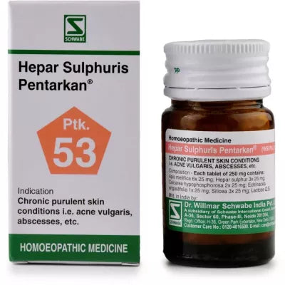 Dr. Willmar Schwabe India Hepar Sulphuris Pentarkan Ptk 53 Tablets - 20 gms