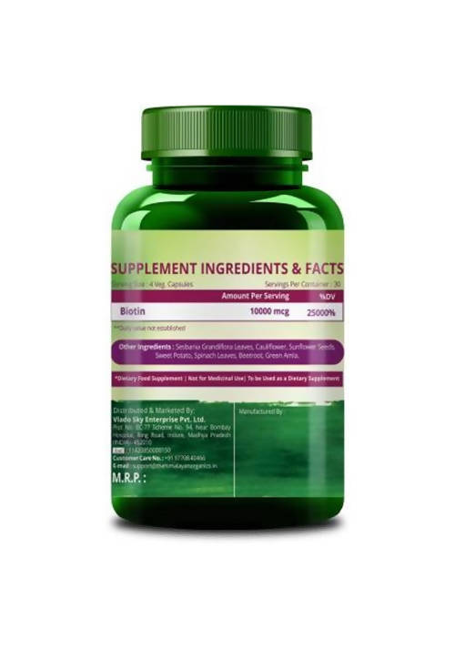 Himalayan Organics Plant Based Biotin 10000mcg Capsules image 3