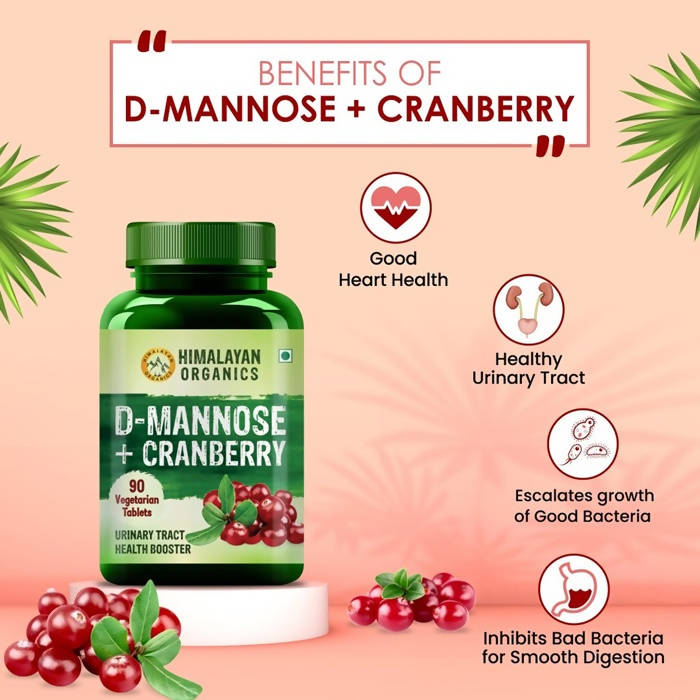 Himalayan Organics D-Mannose + Cranberry Vegetarian Capsules image 3