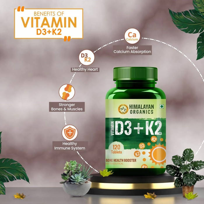 Himalayan Organics Vitamin D3 + K2 Tablets image 4