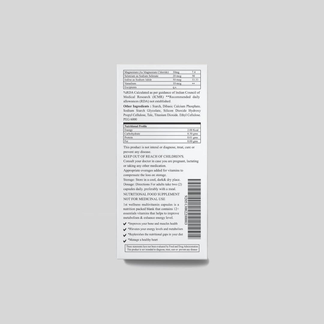 1stwellness Multivatimin And Minerals - 60 Cap image 2