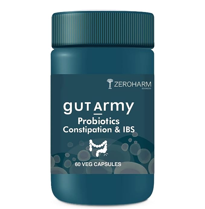ZEROHARM Gut Army Probiotics for Constipation & IBS - 60 tabs