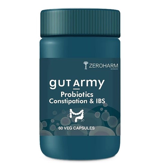 ZEROHARM Gut Army Probiotics for Constipation & IBS - 60 tabs