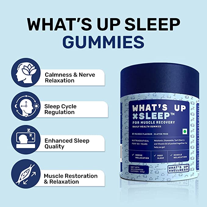 What’s Up Wellness Melatonin Sleep Gummies for Muscle Recovery & Nerve Relaxation image 2
