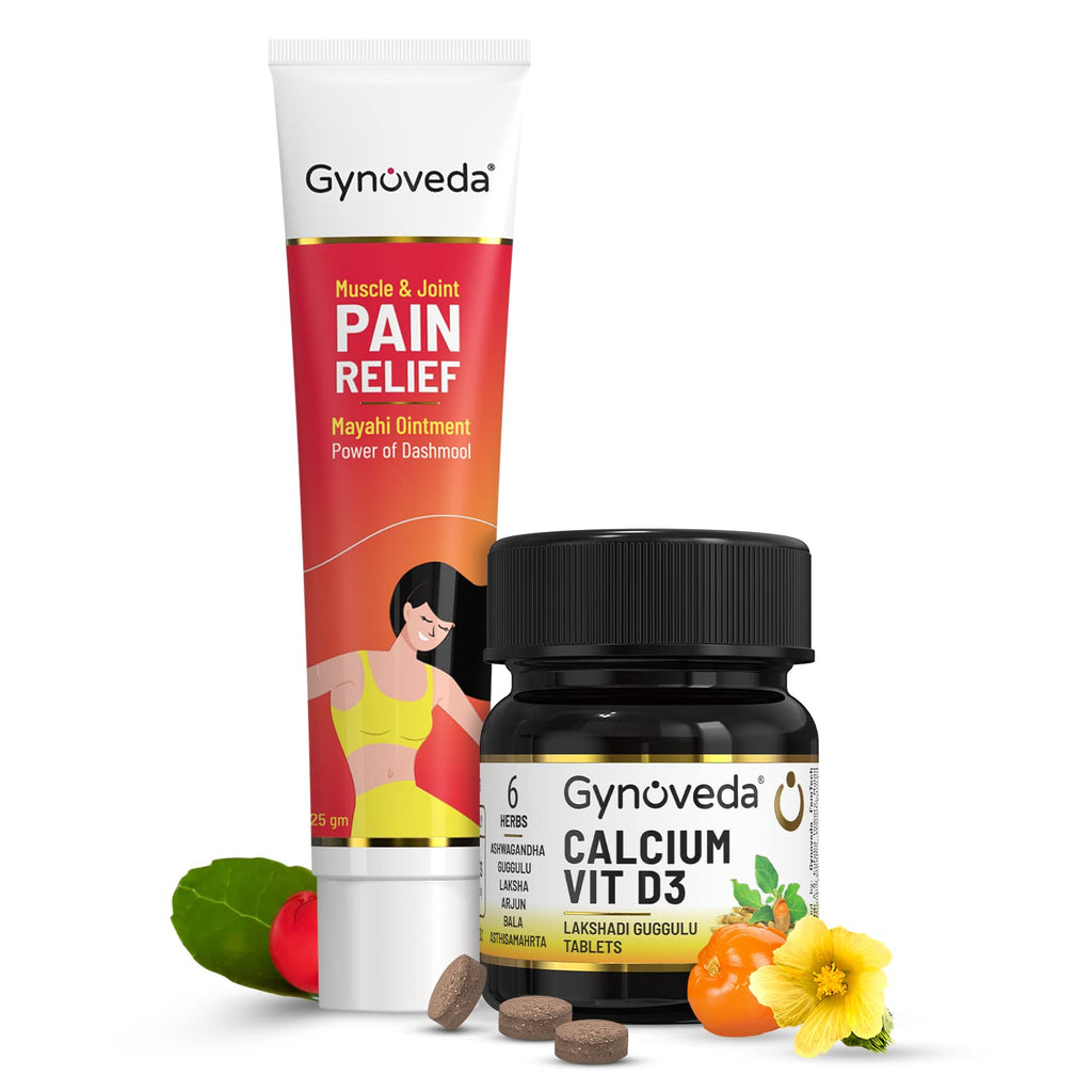 Gynoveda Calcium Vit D3 Tablets & Joint Support Combo