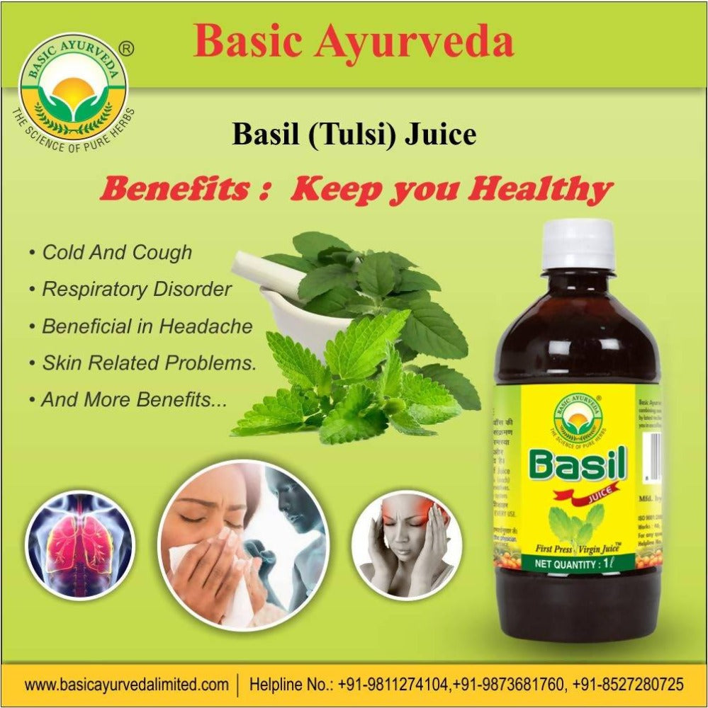 Basic Ayurveda Basil Tulsi Juice - 1 Liter image 2