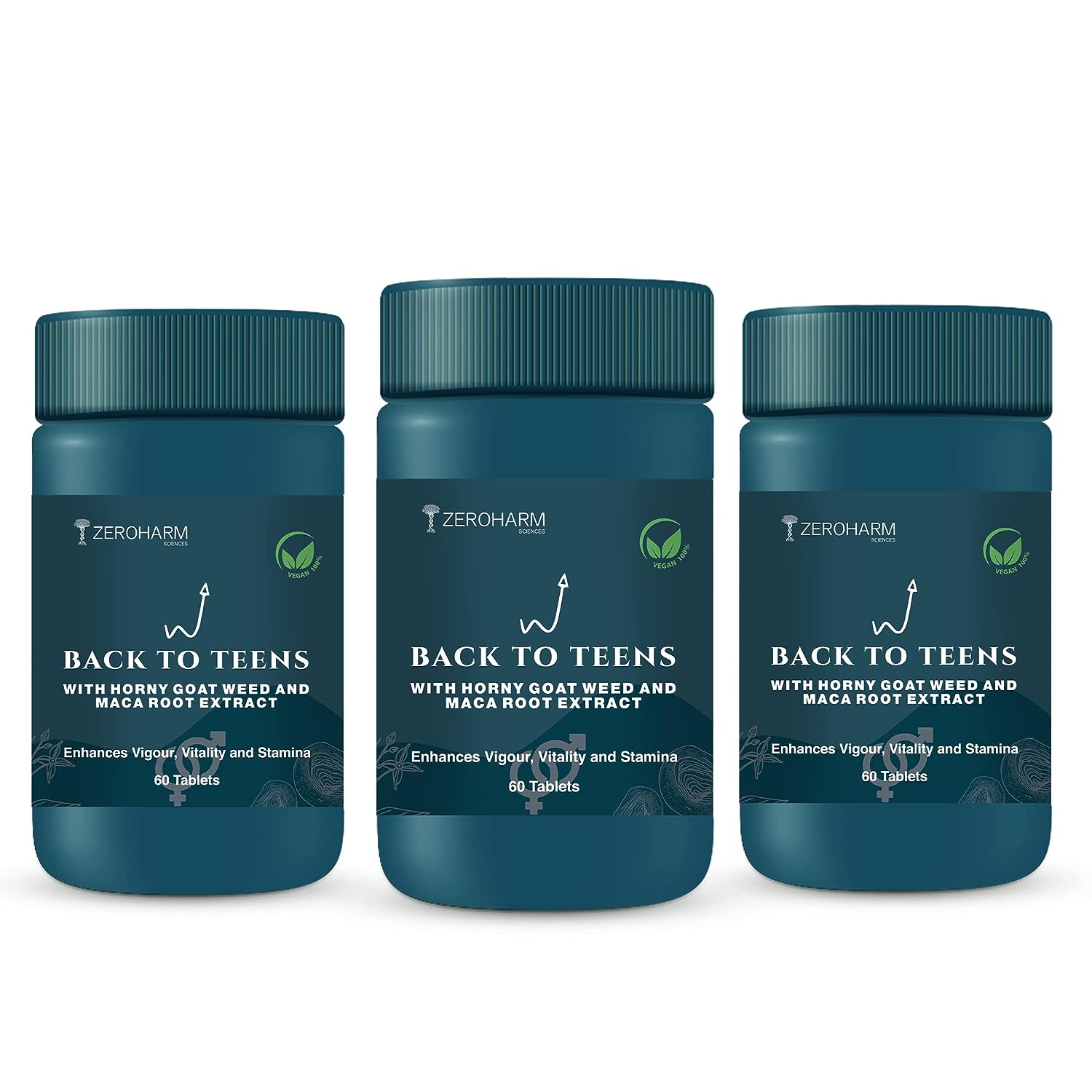 ZEROHARM Back To Teens Horny Goat weed Epimedium - 60 tabs image 3