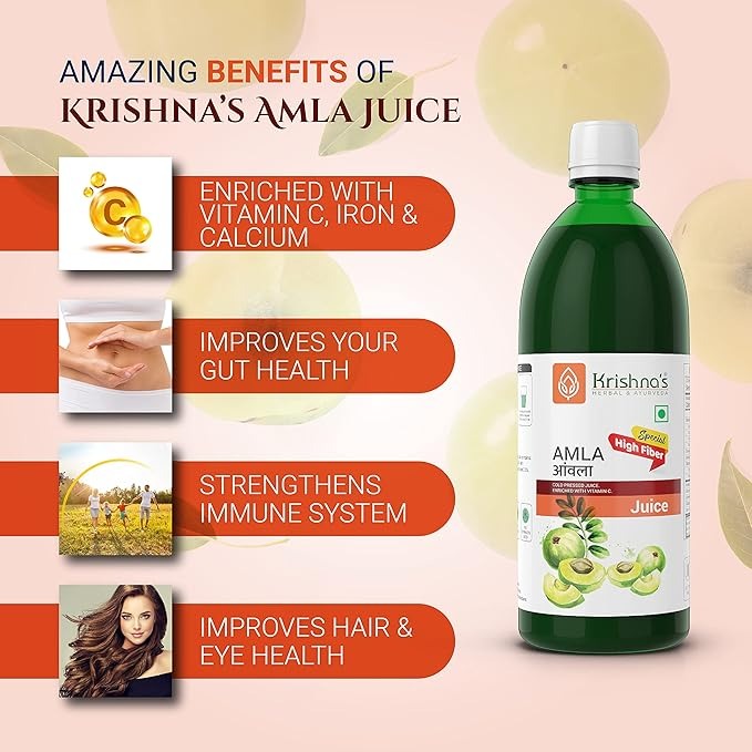 Krishna's Herbal & Ayurveda Special High Fibre Amla Juice - 1000 ml image 4