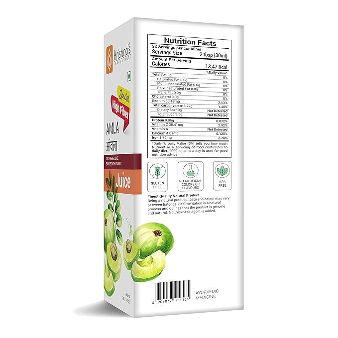 Krishna's Herbal & Ayurveda Special High Fibre Amla Juice - 1000 ml image 2