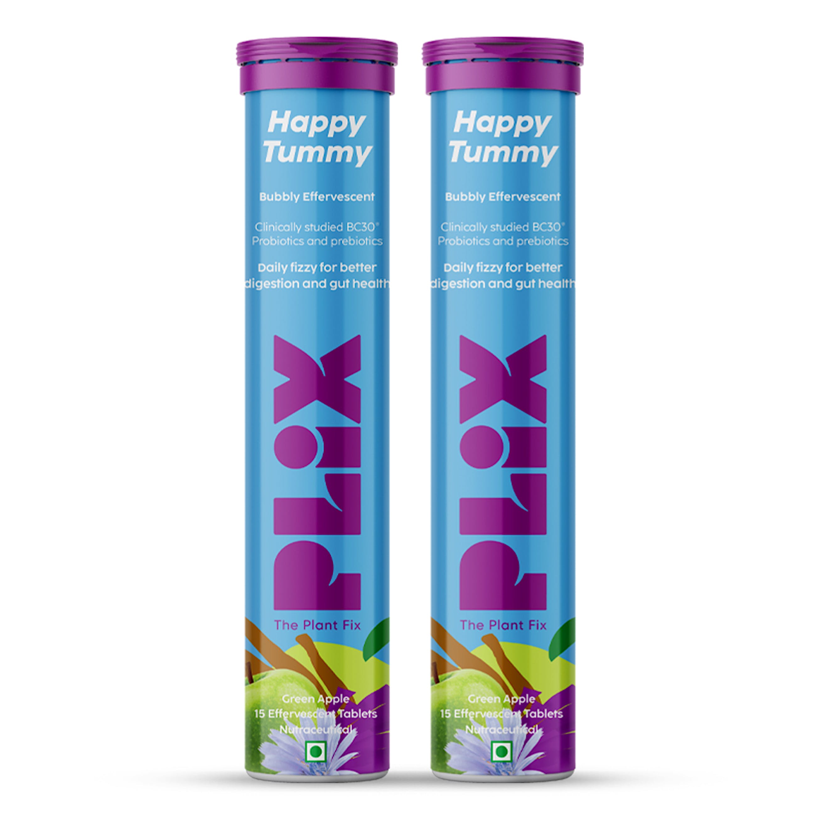 Plix Happy Tummy Effervescent Tablets - 15 tabs (Pack of 2) image 4