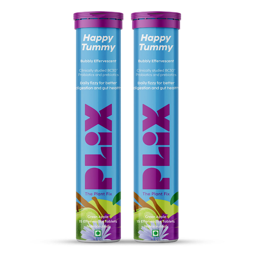 Plix Happy Tummy Effervescent Tablets - 15 tabs (Pack of 2)