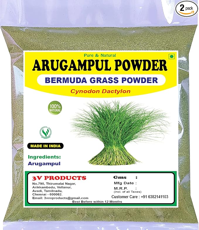 3V Products Arugampul Powder - 100 gms - Pack Of 2