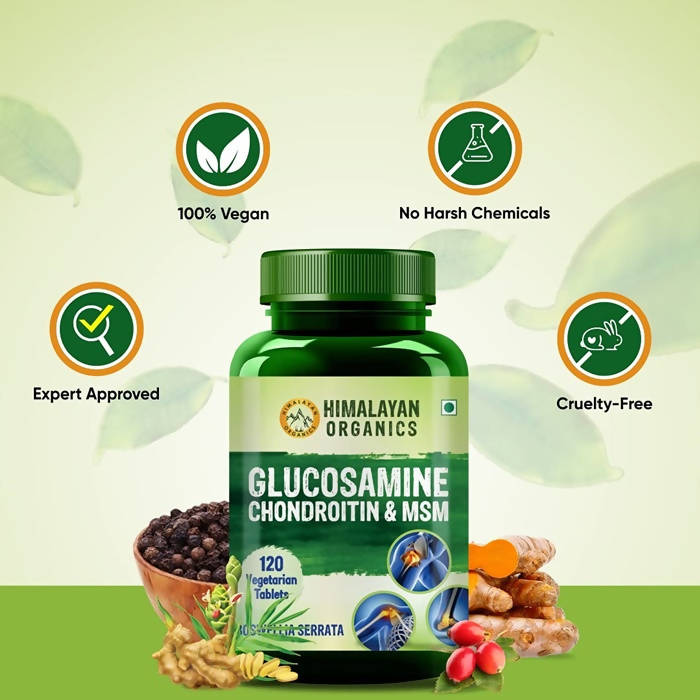 Himalayan Organics Glucosamine Chondroitin & MSM Vegetarian Tablets image 3