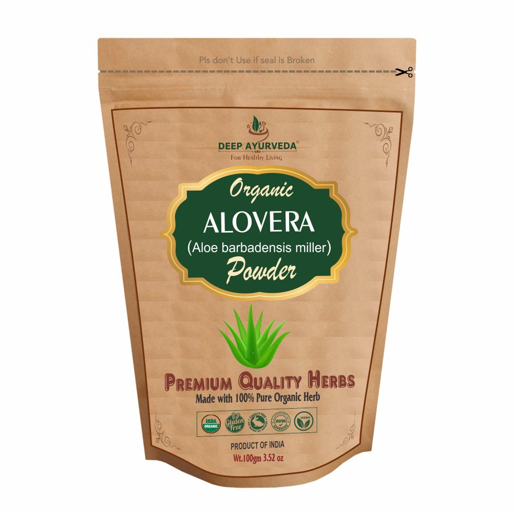 Deep Ayurveda Organic Aloevera Powder (Aloe barbadensis miller)
