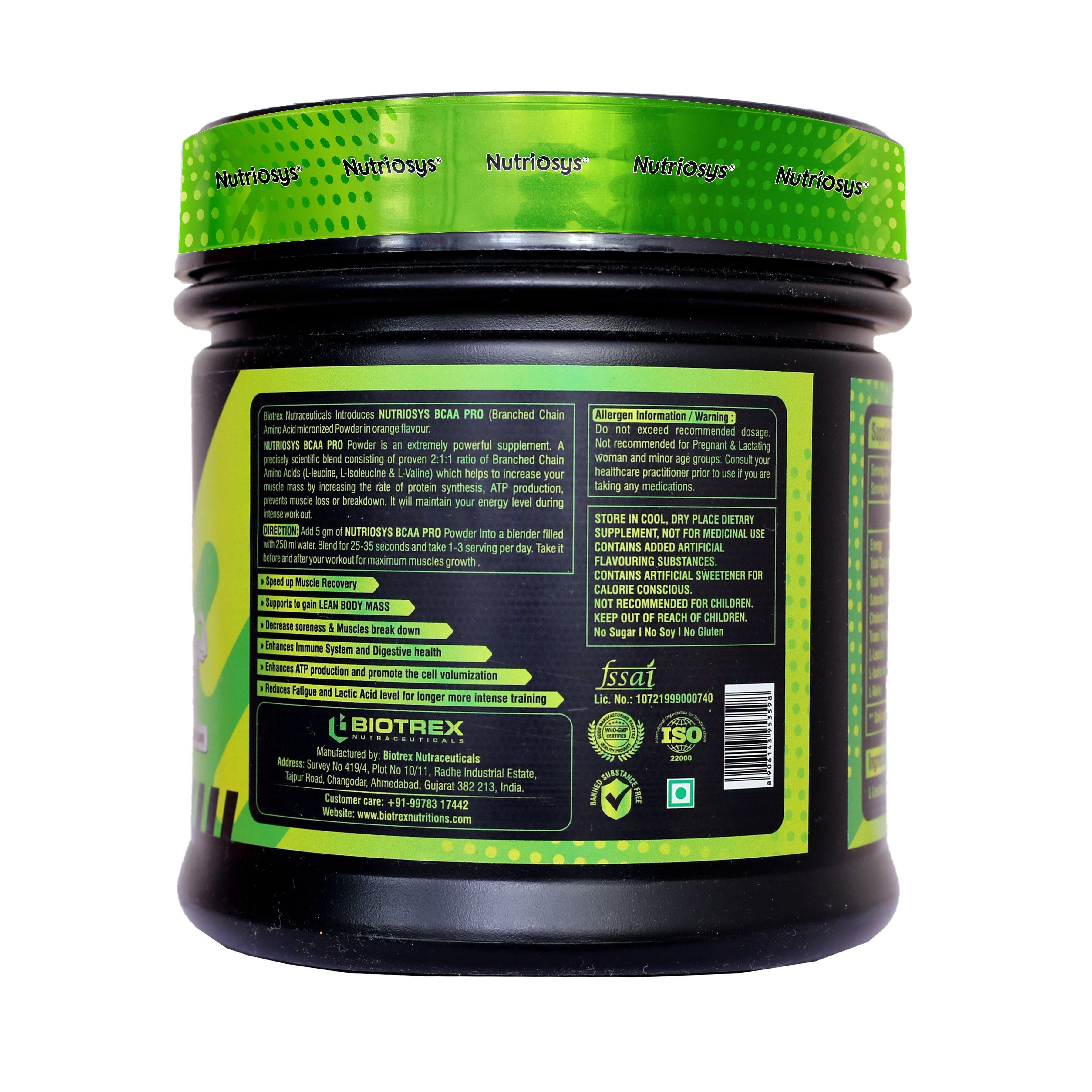 Nutriosys BCAA Pro - 300 gms image 3