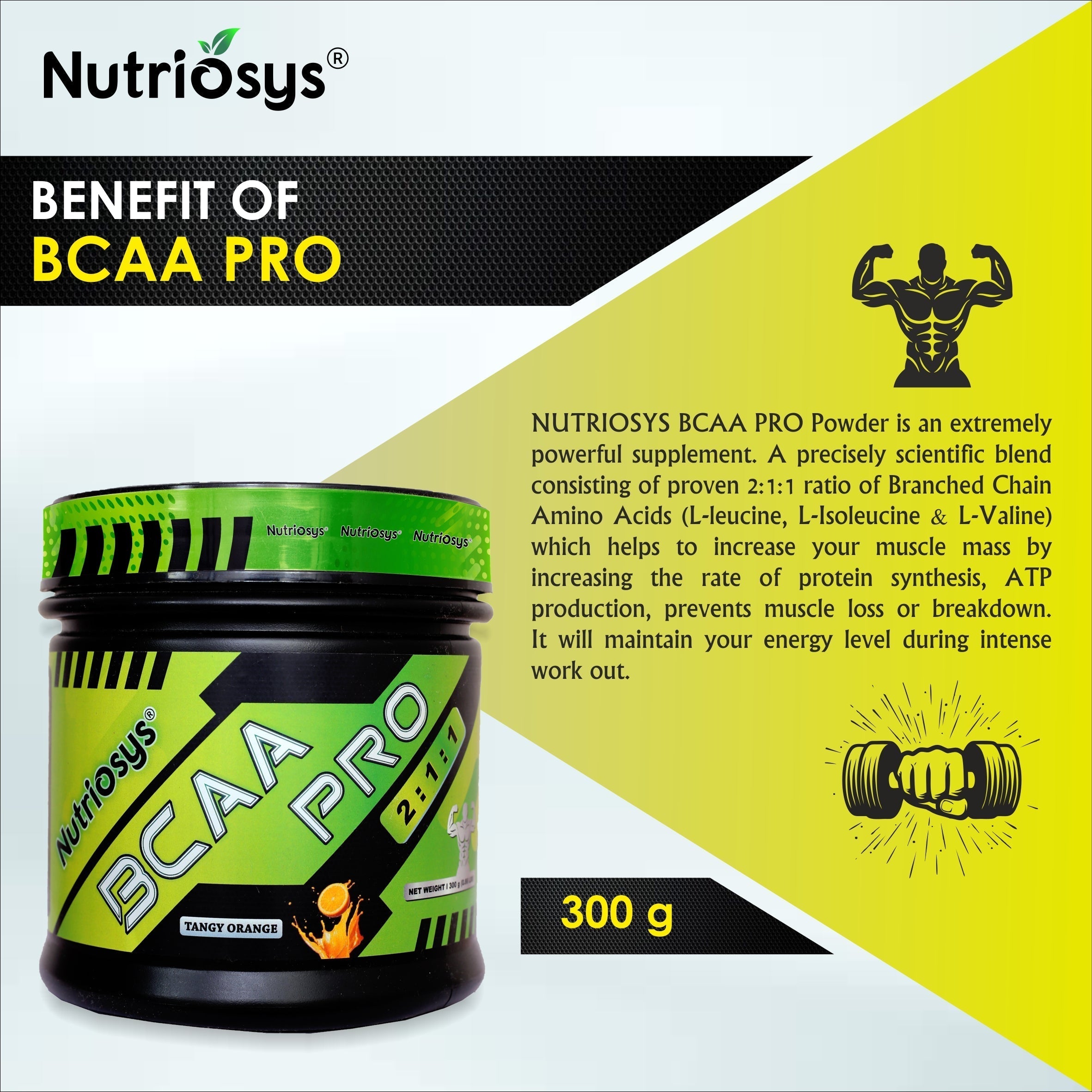Nutriosys BCAA Pro - 300 gms image 5