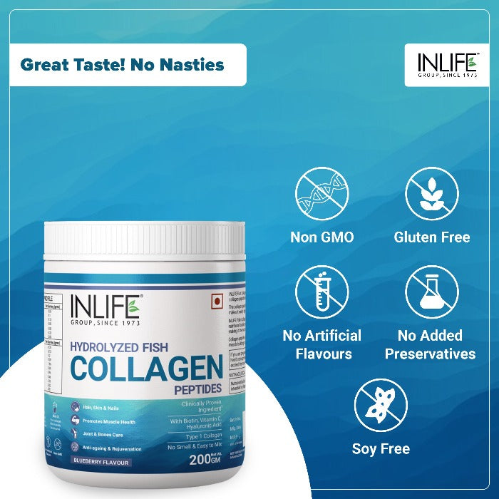 INLIFE Hydrolyzed Marine Fish Collagen Peptides - 200 gms image 8