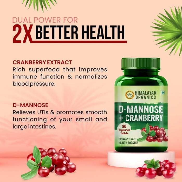 Himalayan Organics D-Mannose + Cranberry Vegetarian Capsules image 6