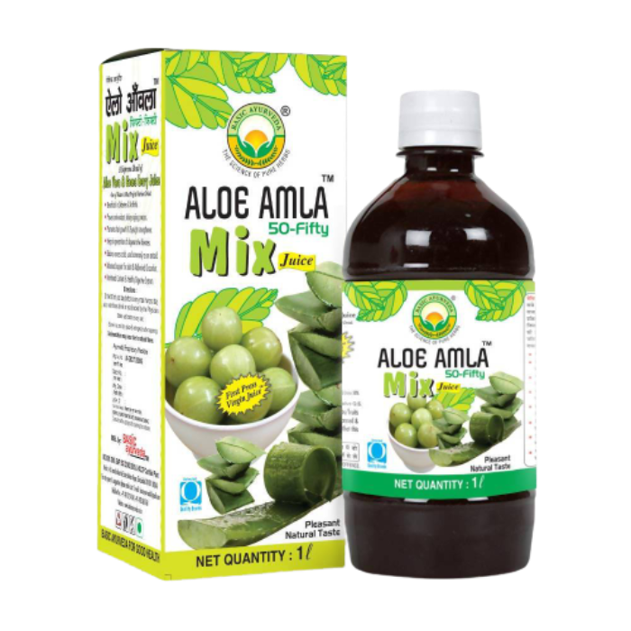 Basic Ayurveda Aloe Amla 50-Fifty Mix Juice - 1 Liter