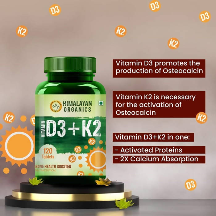 Himalayan Organics Vitamin D3 + K2 Tablets image 5