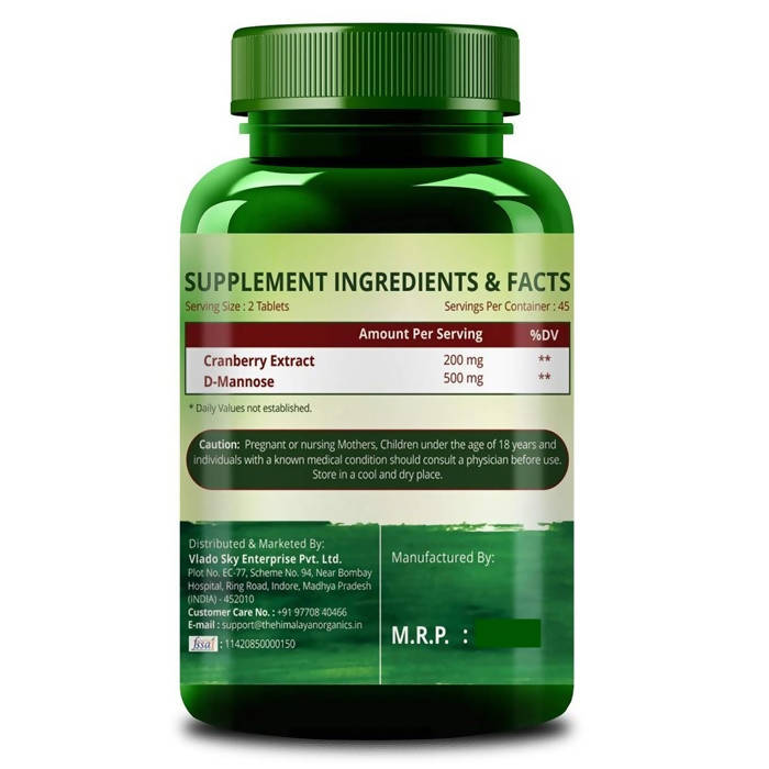 Himalayan Organics D-Mannose + Cranberry Vegetarian Capsules image 2