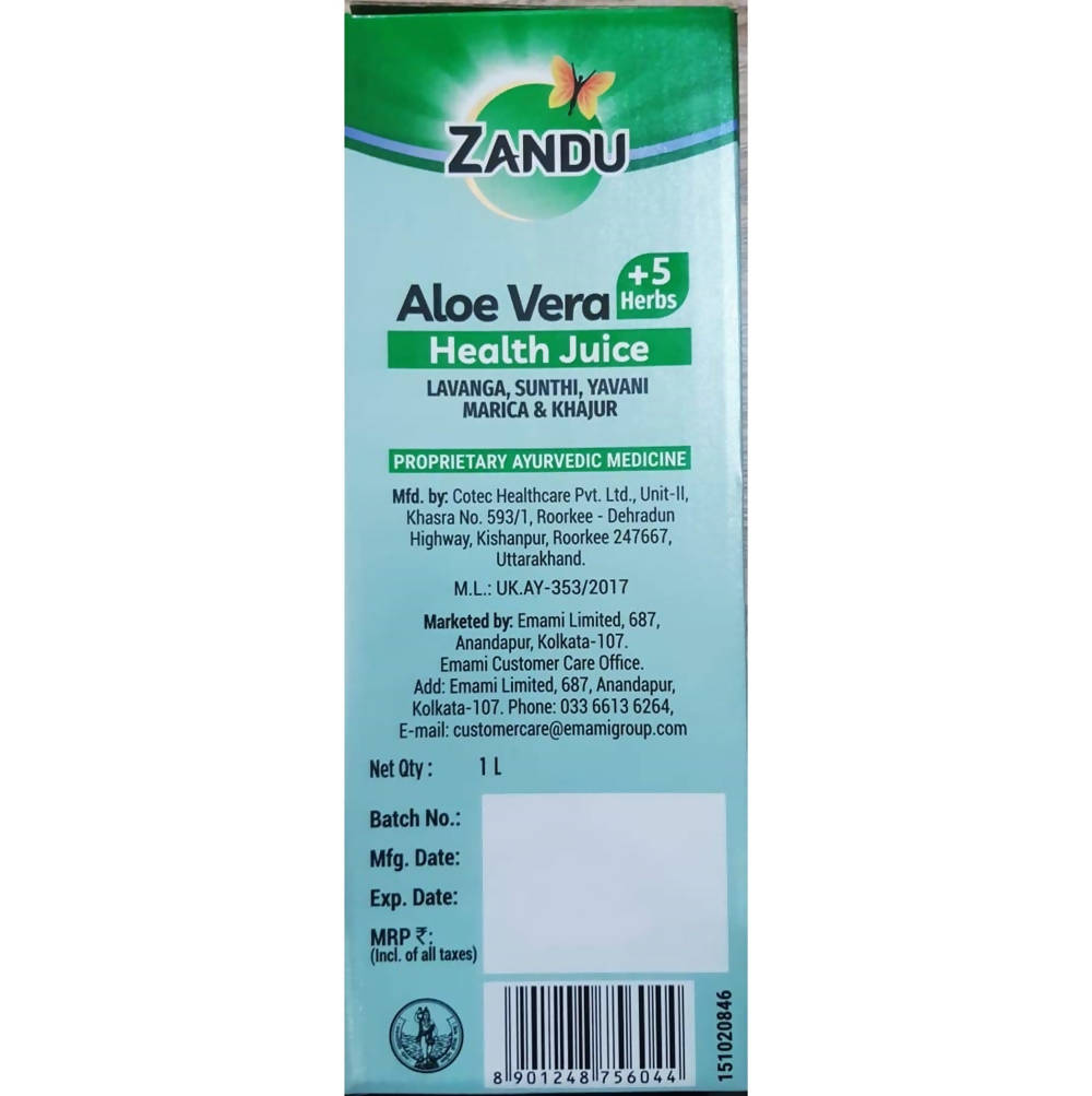 Zandu Aloe Vera And 5 Herbs Health Juice image 4