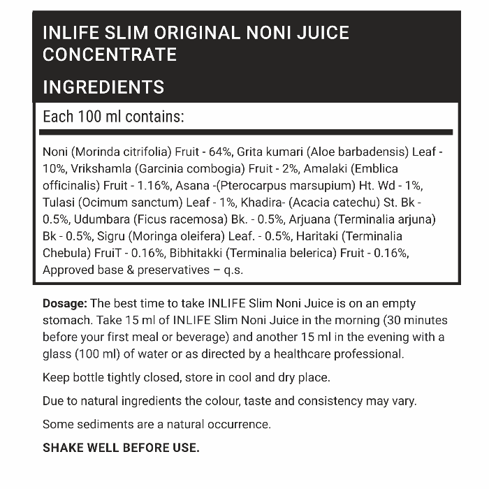 INLIFE Pure Noni Fruit Juice - 1 litre image 2