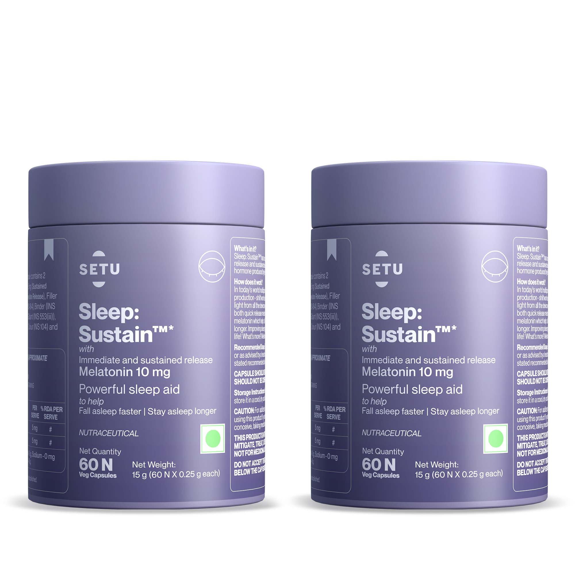 Setu Sleep Sustain Melatonin 10 mg - 60 tabs image 10