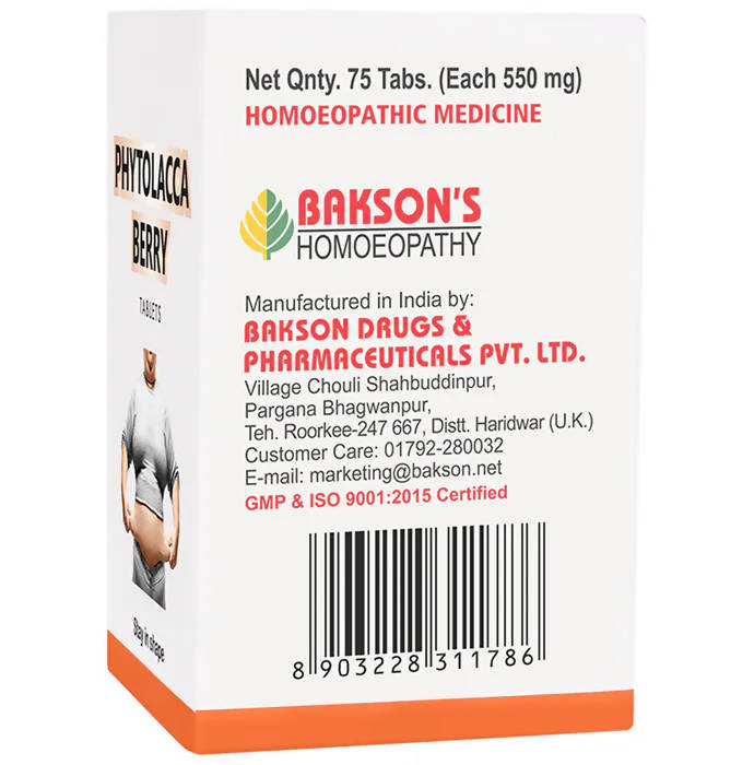Bakson's Homeopathy Phytolacca Berry Tablets image 3