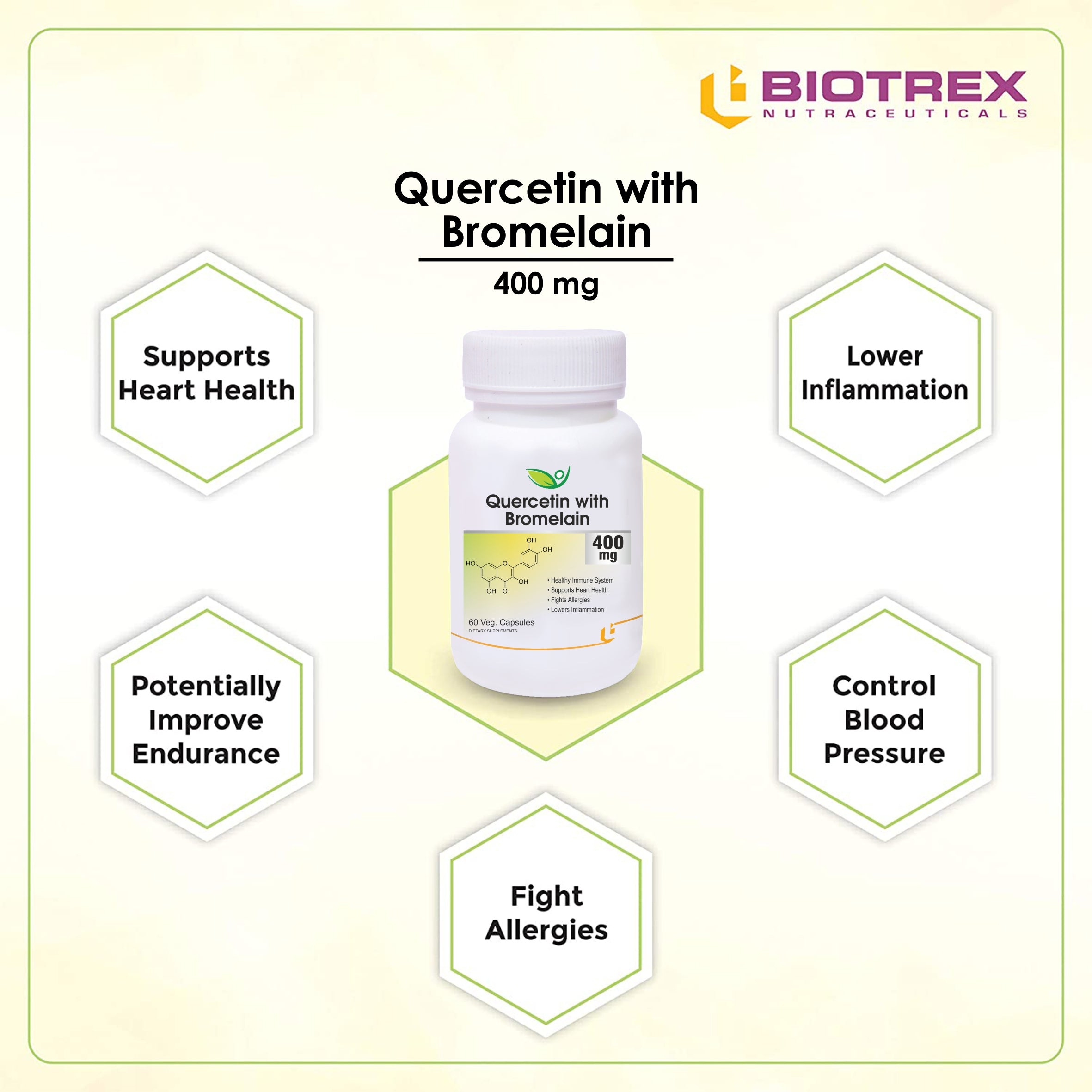 Biotrex Quercetin with Bromelain 400mg - 60 tabs image 4