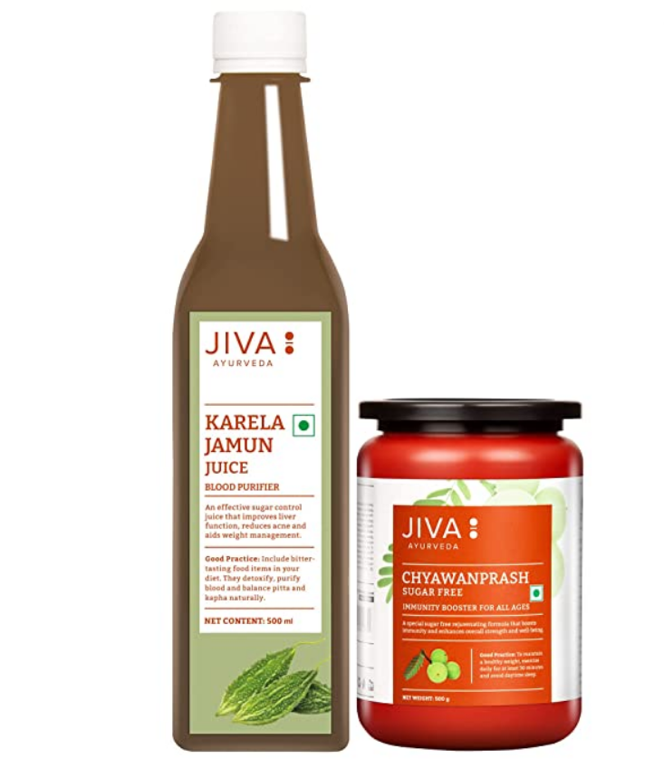 Jiva Ayurveda Karela Jamun Juice & Chyawanprash Combo image 2