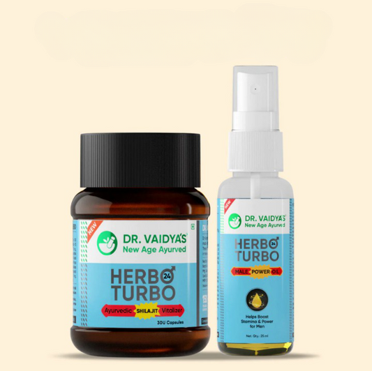 Dr. Vaidya's Herbo 24 Turbo + Herbo 24 Turbo Male Power Oil