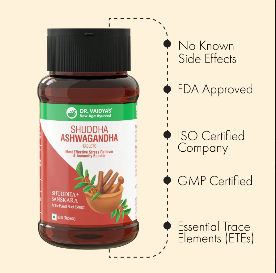 Dr. Vaidya's Shuddha Ashwagandha - 60 Tab image 6