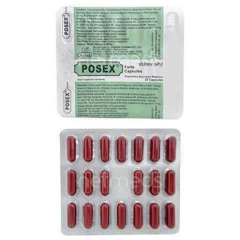 Charak Pharma Posex Forte Herbal Capsules - 20 tabs image 2