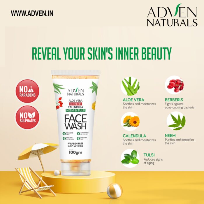 Adven Naturals Face Wash - 100 gms image 5